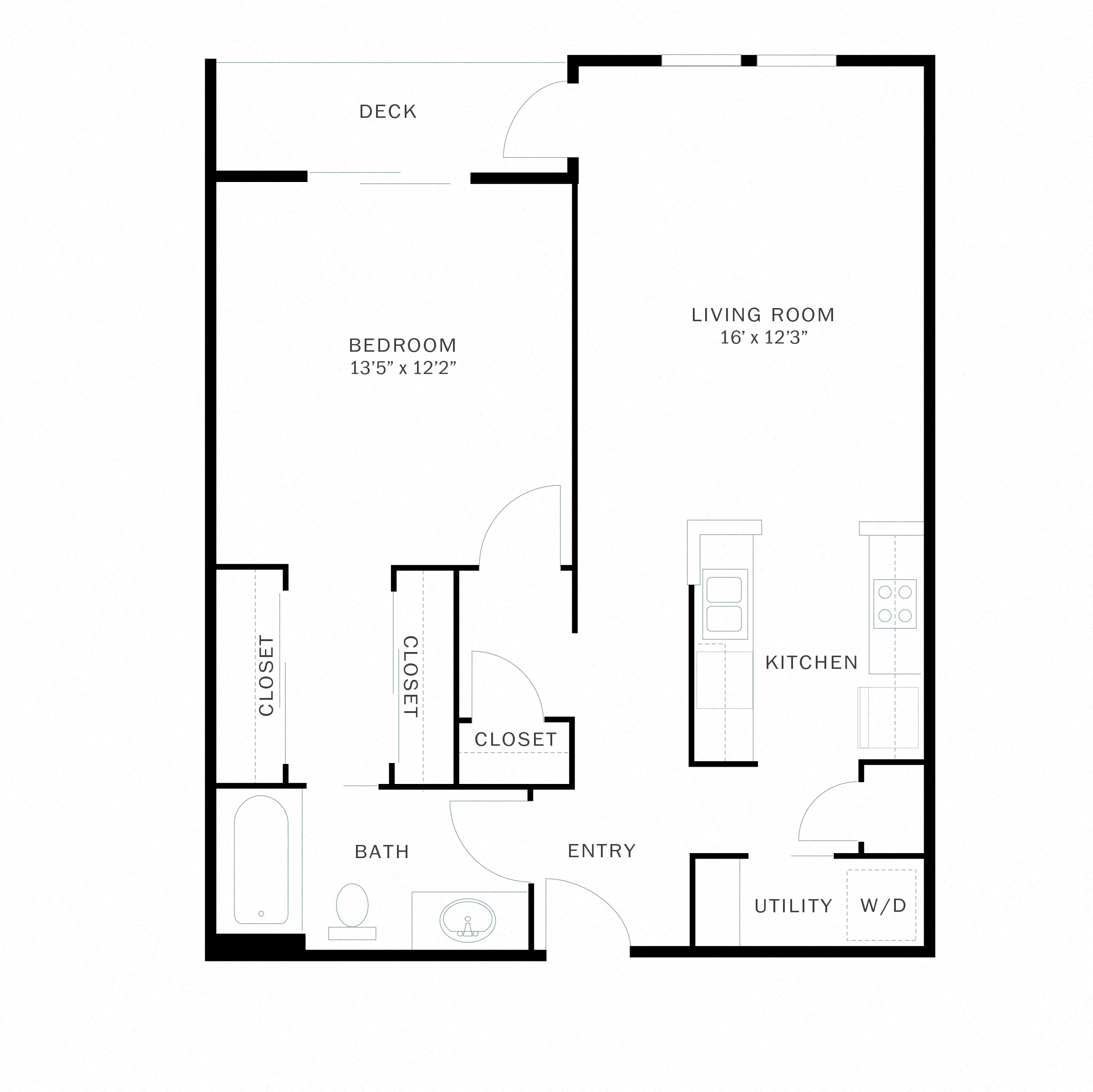 Floor plan layout diagram for 1E